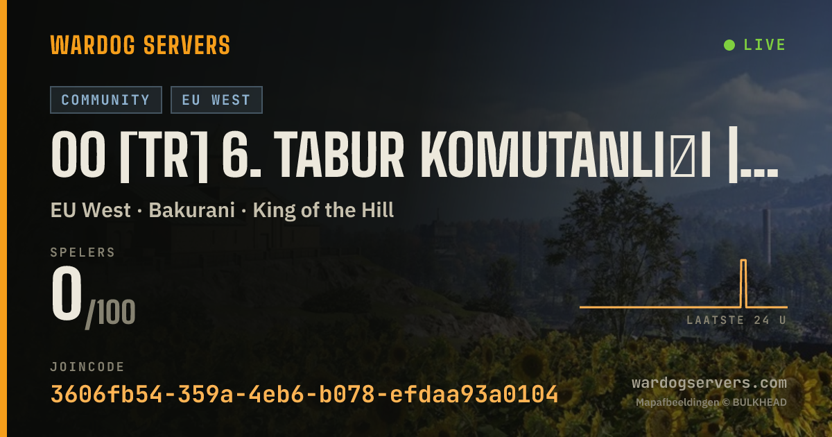 Live statusbanner voor 00 [TR] 6. Tabur Komutanlığı | Wardogs discord.gg/trwardogs