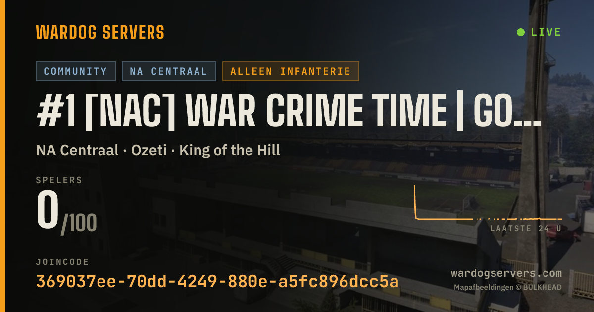Live statusbanner voor #1 [NAC] WAR CRIME TIME | Good Beans • Bad Decisions
