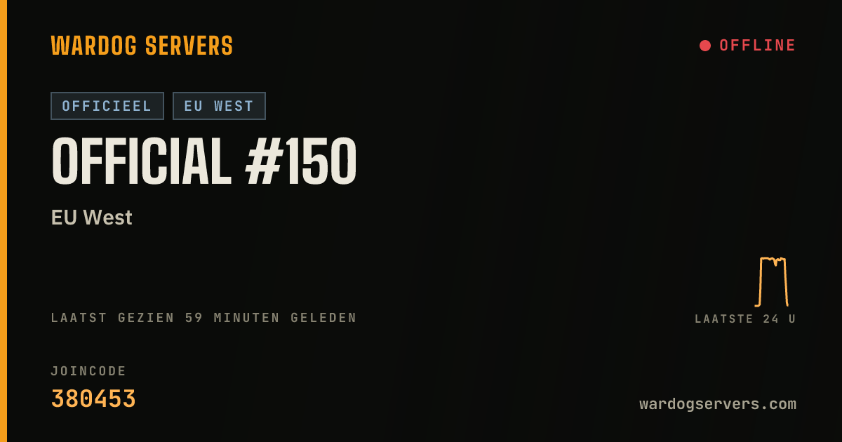 Live statusbanner voor Official #150