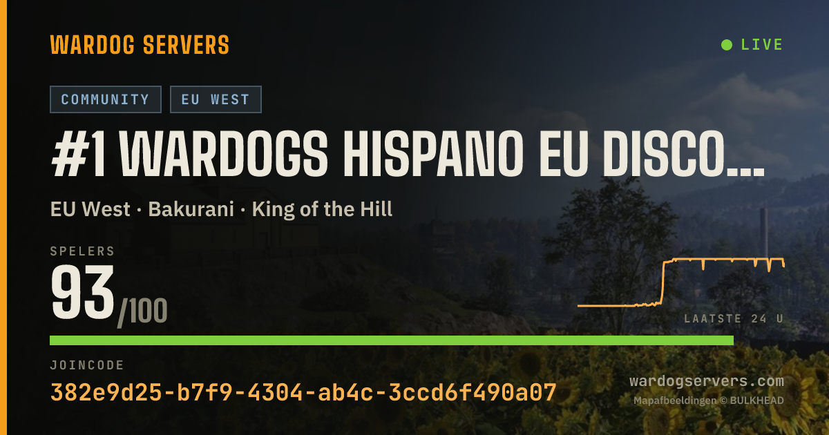 Live statusbanner voor #1 Wardogs Hispano EU Discord.gg/wdh