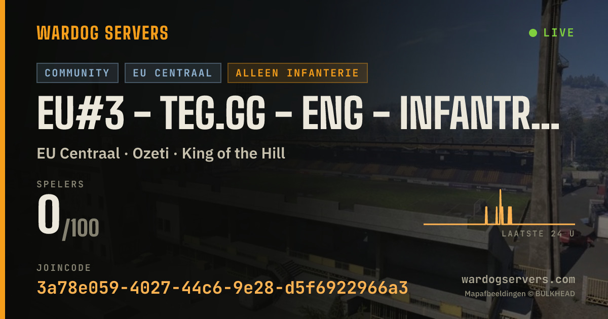 Live statusbanner voor EU#3 - TEG.gg - ENG - Infantry mode - The Employed Gamers