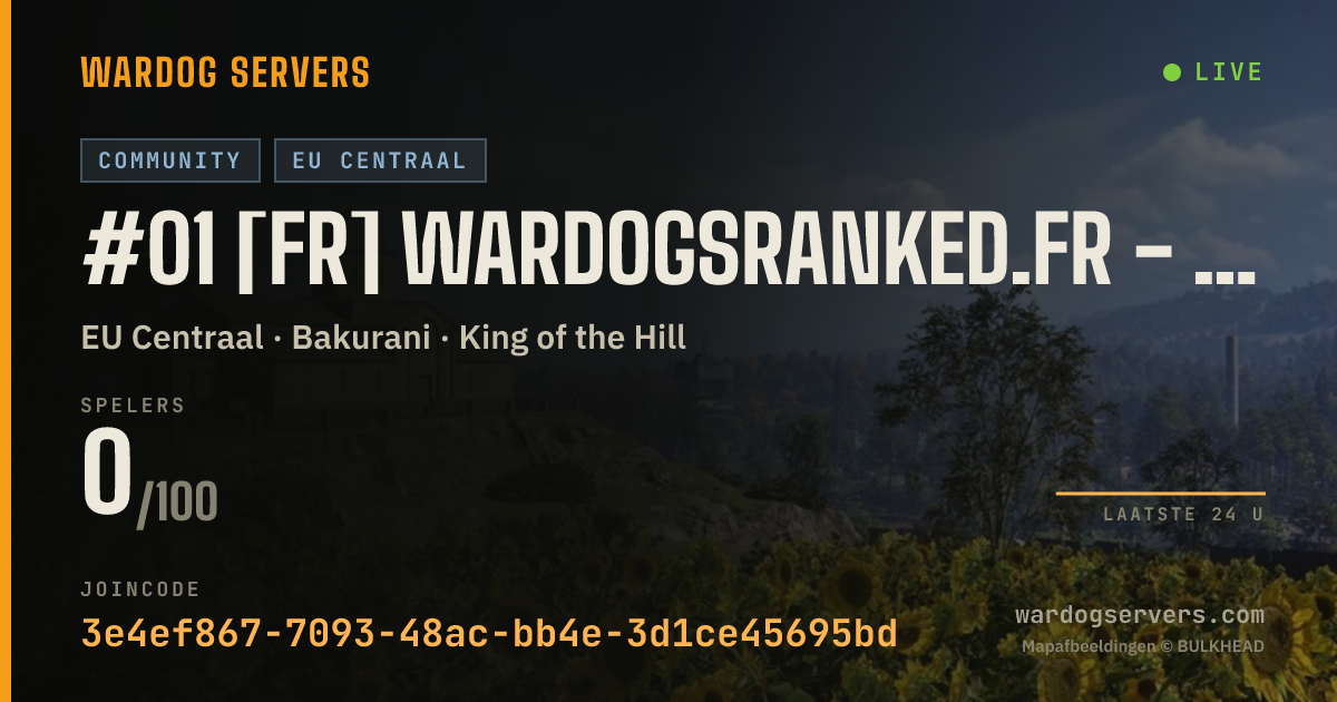 Live statusbanner voor #01 [FR] WardogsRanked.FR - discord.gg/a6WC8HCXG