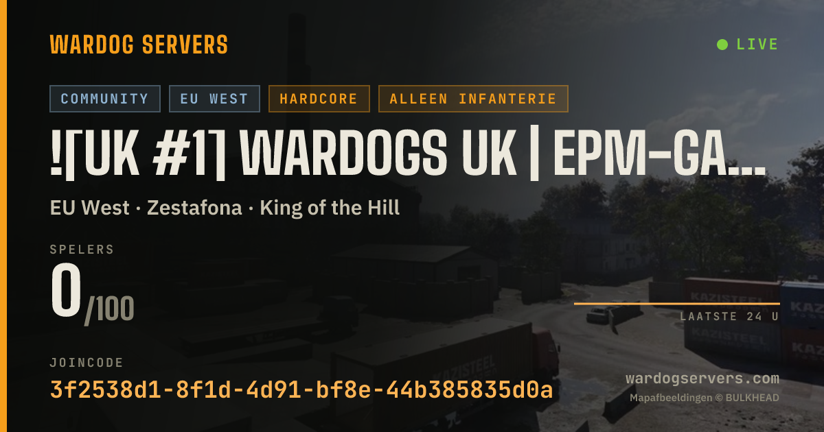 Live statusbanner voor ![UK #1] Wardogs UK | EPM-Gaming.co.uk