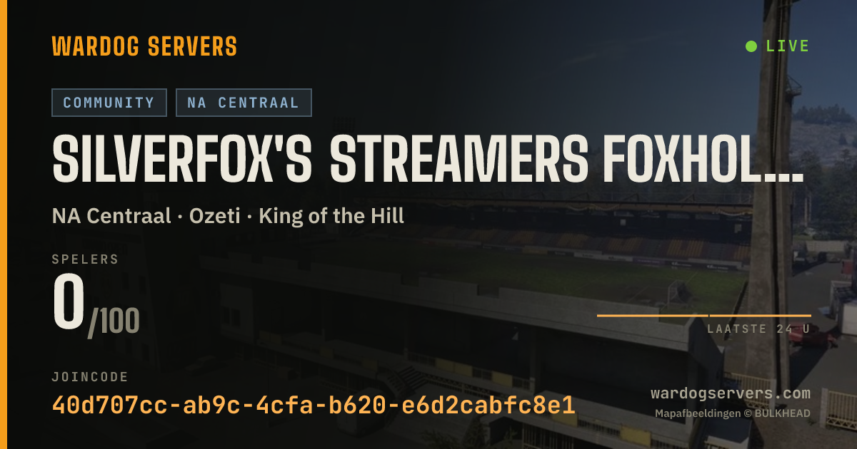 Live statusbanner voor Silverfox's Streamers Foxhole- 50/50 Red/Green Infantry Only
