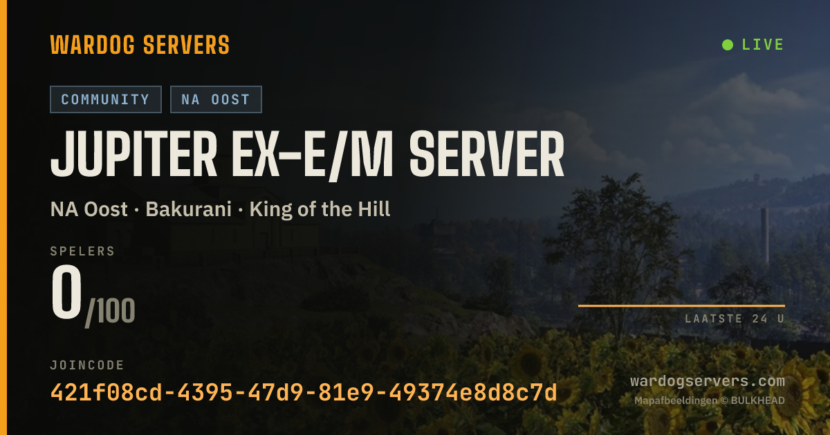Live statusbanner voor Jupiter EX-E/M Server