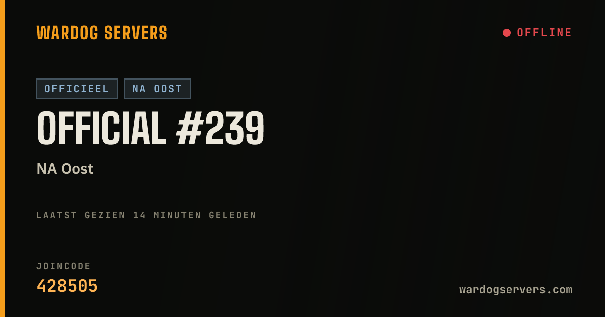 Live statusbanner voor Official #239