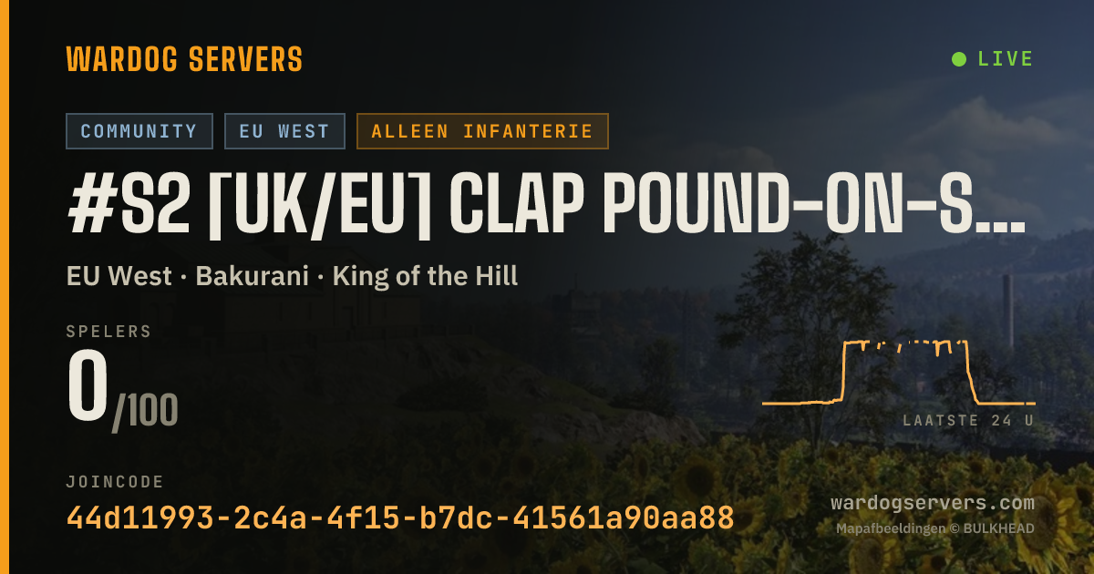 Live statusbanner voor #S2 [UK/EU] Clap Pound-on-Sea | Play Properly | S2