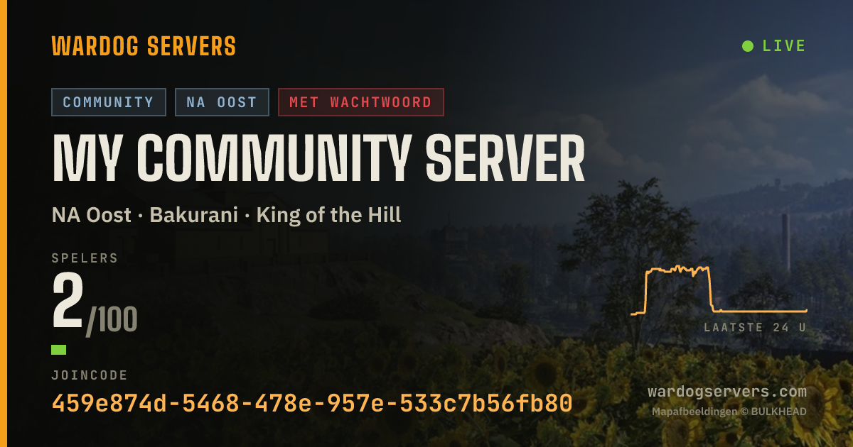 Live statusbanner voor My Community Server