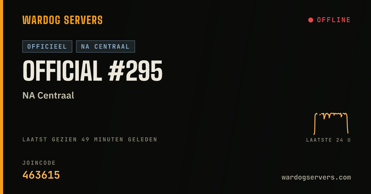Live statusbanner voor Official #295