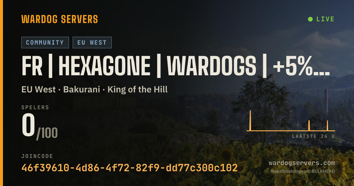 Live statusbanner voor FR | HEXAGONE | WARDOGS | +5% CASH