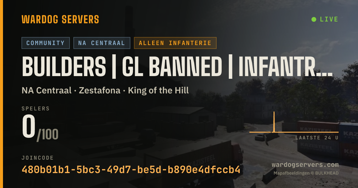 Live statusbanner voor Builders | GL Banned | Infantry Mode #3