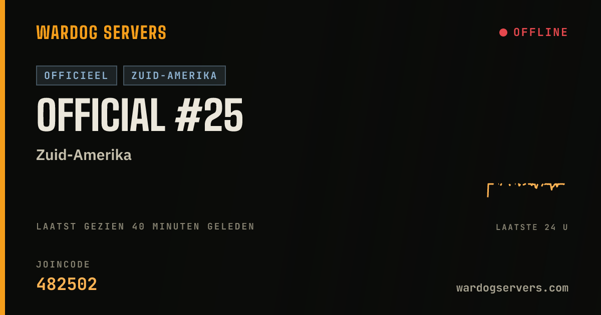 Live statusbanner voor Official #25