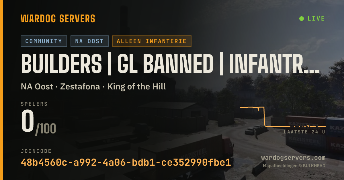 Live statusbanner voor Builders | GL Banned | Infantry Mode #2