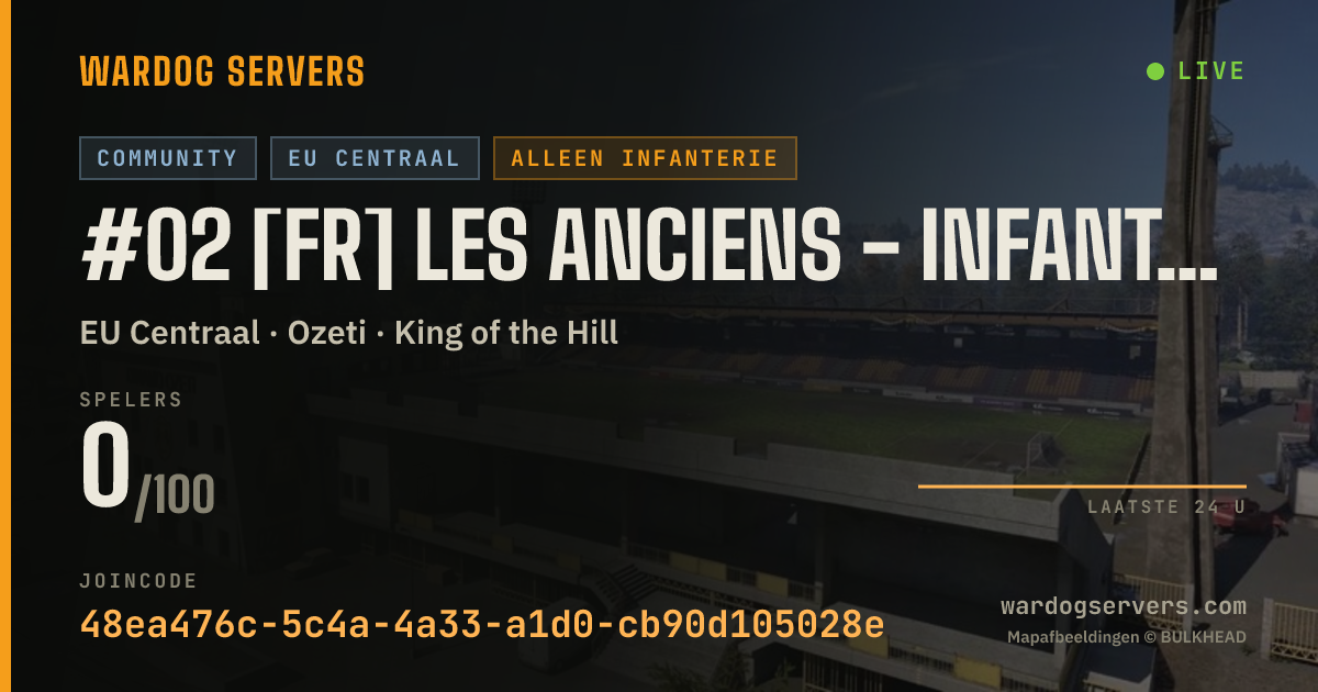 Live statusbanner voor #02 [FR] Les anciens - Infantry Only - Stats | beta.fpsnews.net