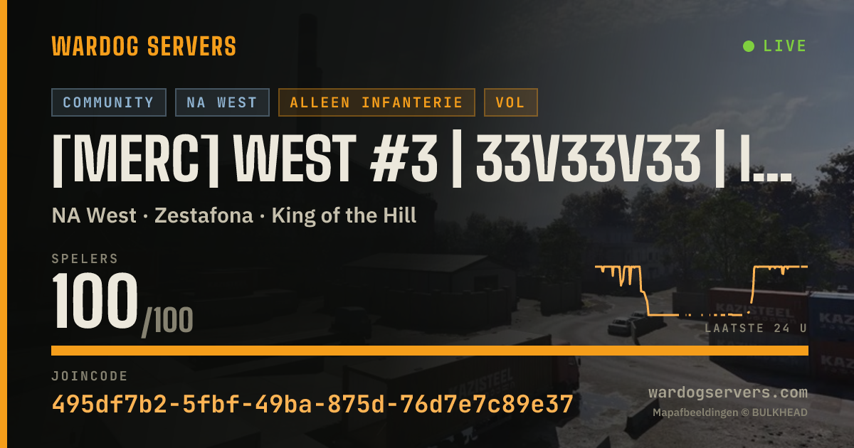 Live statusbanner voor [Merc] West #3 | 33v33v33 | InfOnly | Discord.gg/m3rc