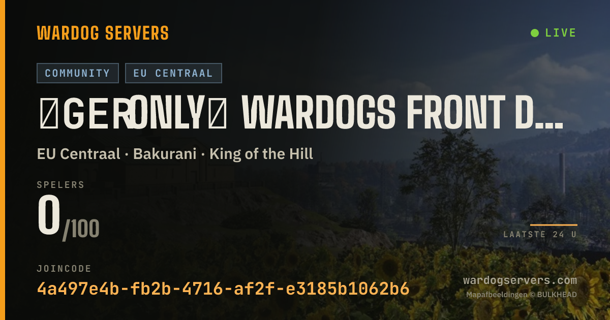 Live statusbanner voor ⦕GER ONLY⦖ WarDogs Front des Eisernen Kreuzes