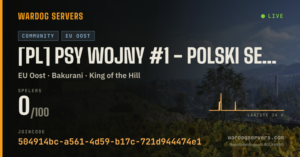 Live statusbanner voor [PL] PSY WOJNY #1 - Polski serwer - Tylko Piechota - Tygodniowy