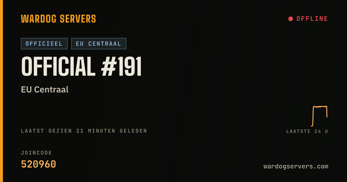 Live statusbanner voor Official #191