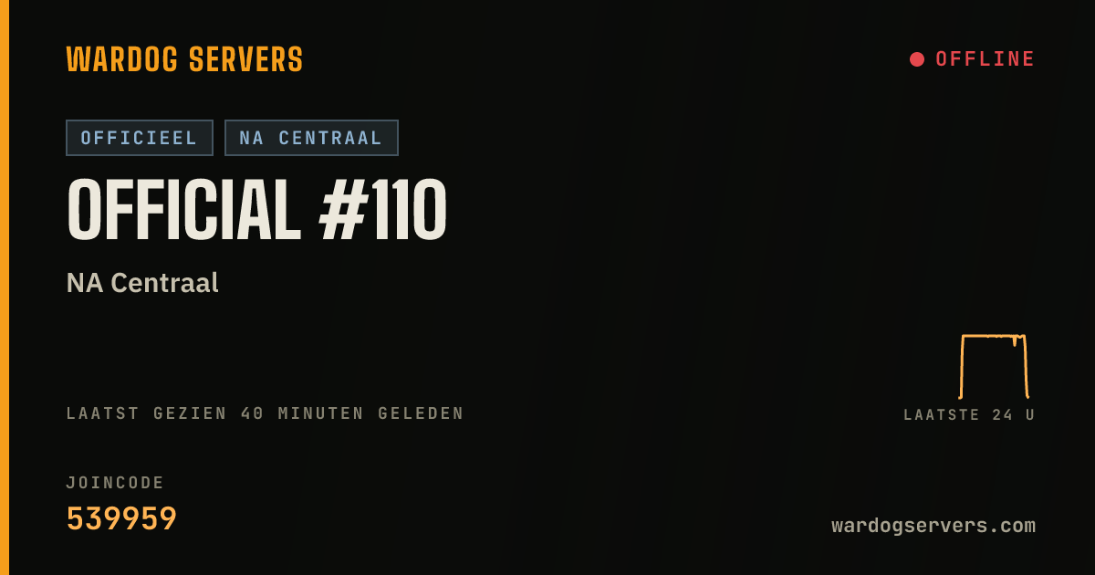 Live statusbanner voor Official #110