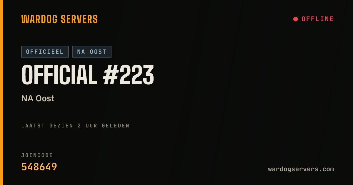 Live statusbanner voor Official #223