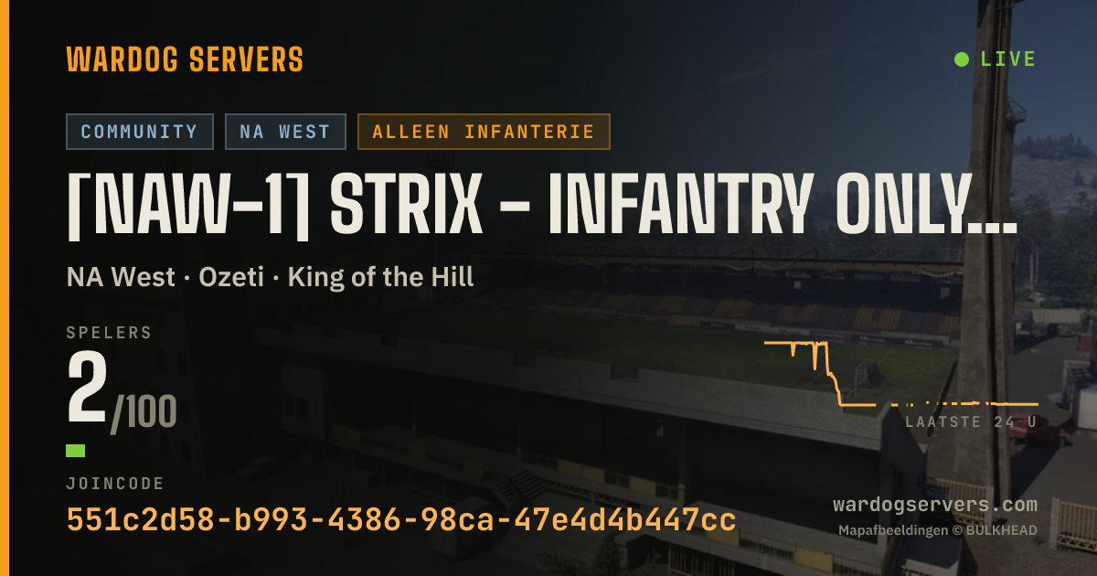 Live statusbanner voor [NAW-1] Strix - Infantry Only - discord.gg/strixgg