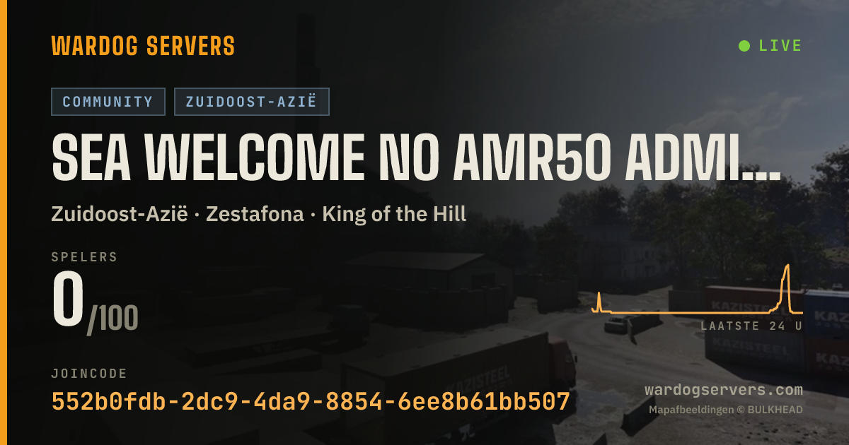 Live statusbanner voor SEA Welcome No AMR50 admins online