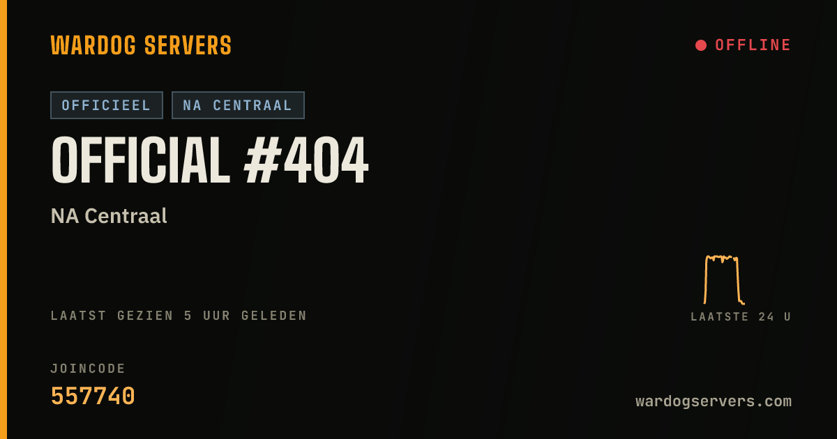 Live statusbanner voor Official #404