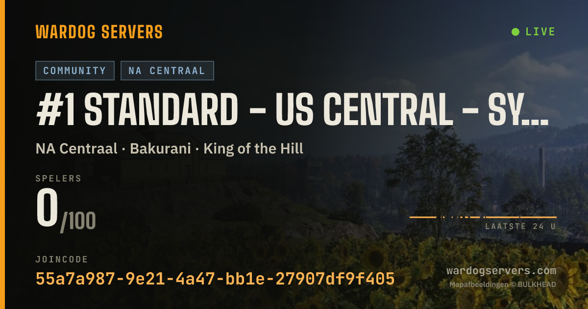 Live statusbanner voor #1 Standard - US Central - Synergy | discord.synergyorigin.com