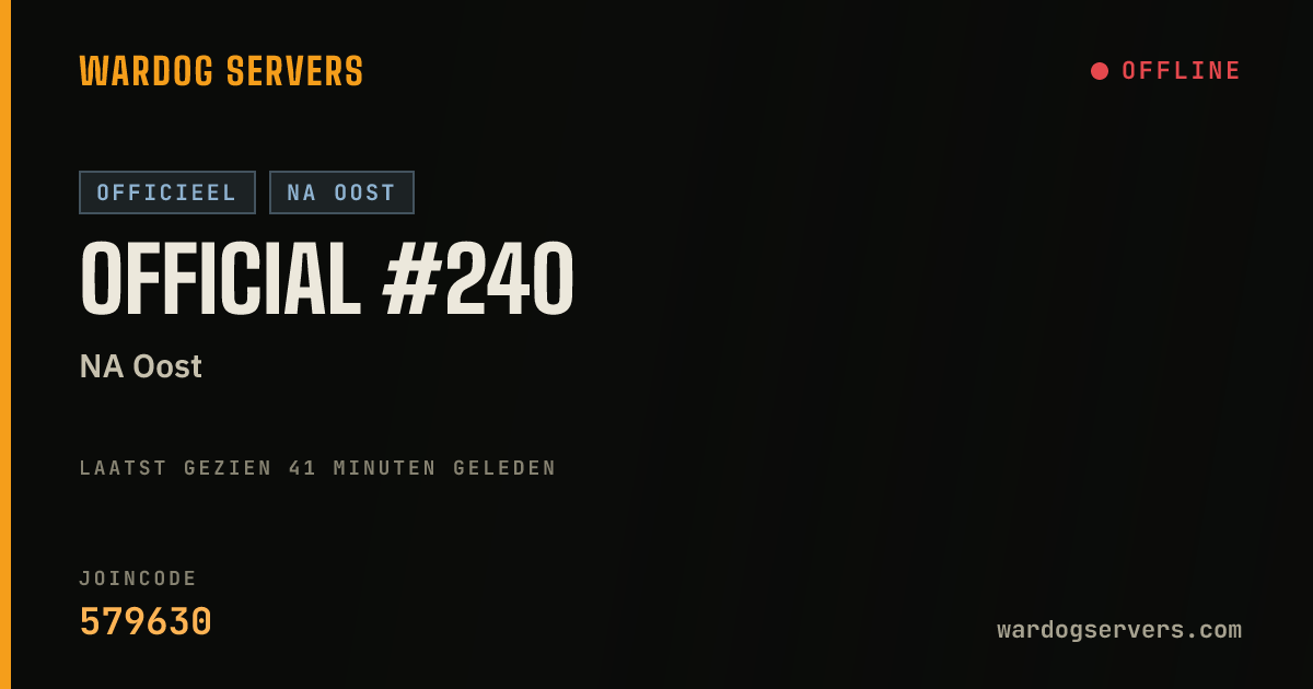 Live statusbanner voor Official #240