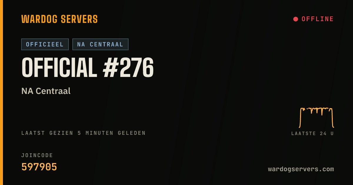 Live statusbanner voor Official #276