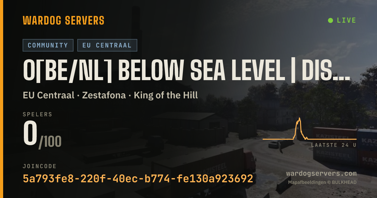 Live statusbanner voor 0[BE/NL] Below Sea Level | discord.gg/BSLNL