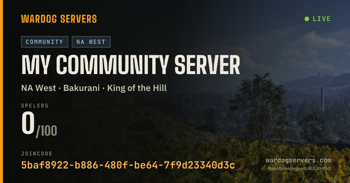 Live statusbanner voor My Community Server