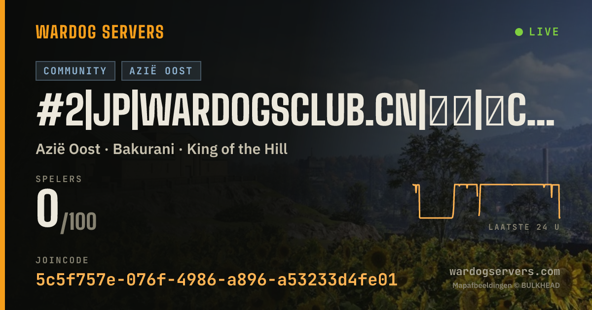 Live statusbanner voor #2|JP|WardogsClub.CN|标准|【Club社区】|Oopz:008116|QQ群1102650986