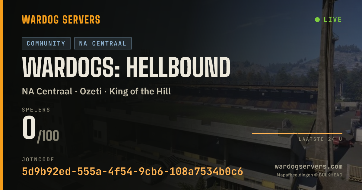 Live statusbanner voor WARDOGS: HELLBOUND