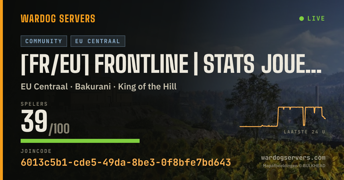Live statusbanner voor [FR/EU] FRONTLINE | STATS JOUEURS | XP +5% | MONEY +5%
