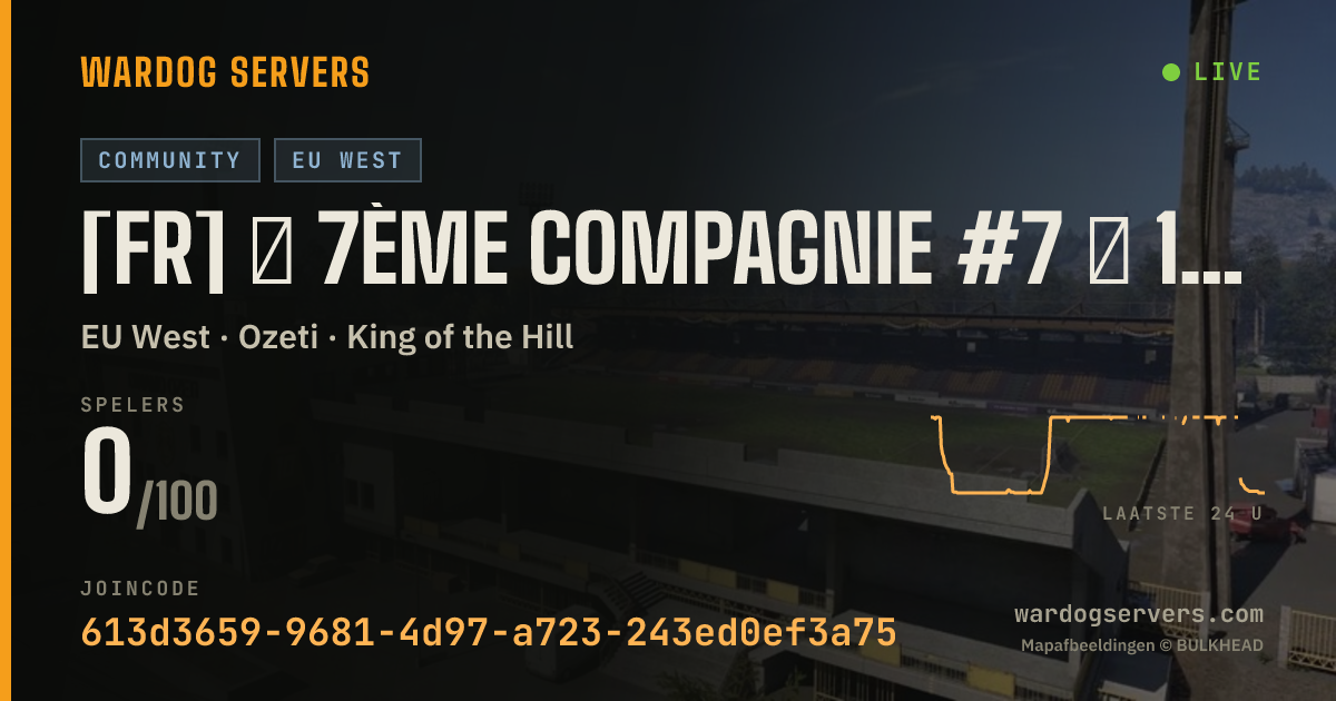 Live statusbanner voor [FR] ★ 7ème Compagnie #7 ★ 100% FR - discord.gg/7eCie