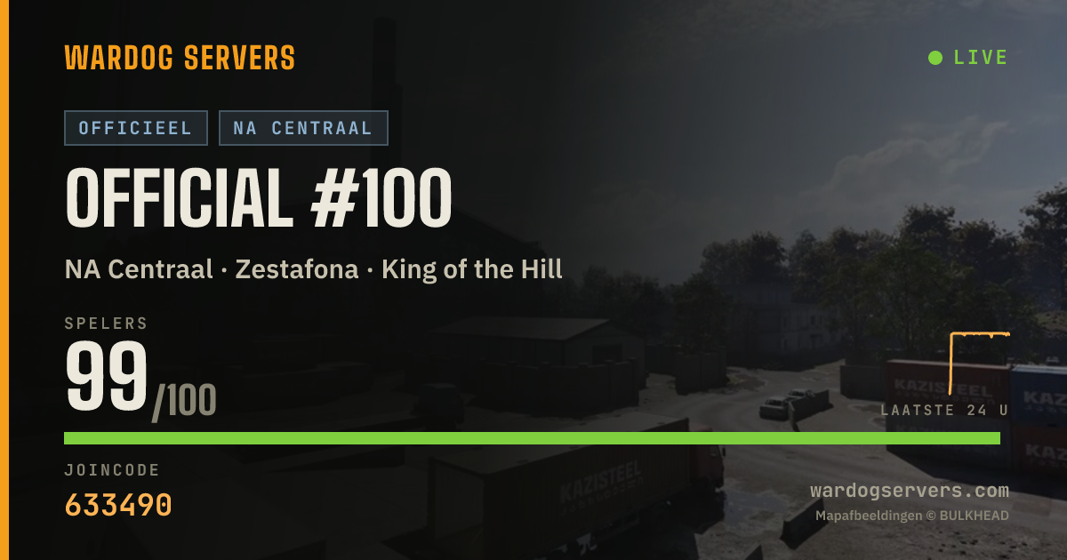 Live statusbanner voor Official #100