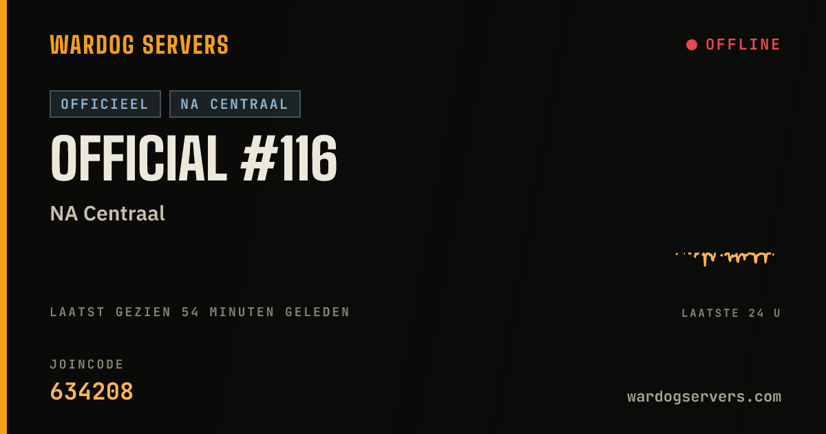 Live statusbanner voor Official #116