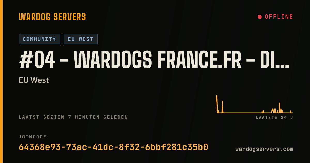 Live statusbanner voor #04 - WARDOGS FRANCE.FR - discord.gg/wardogsfr