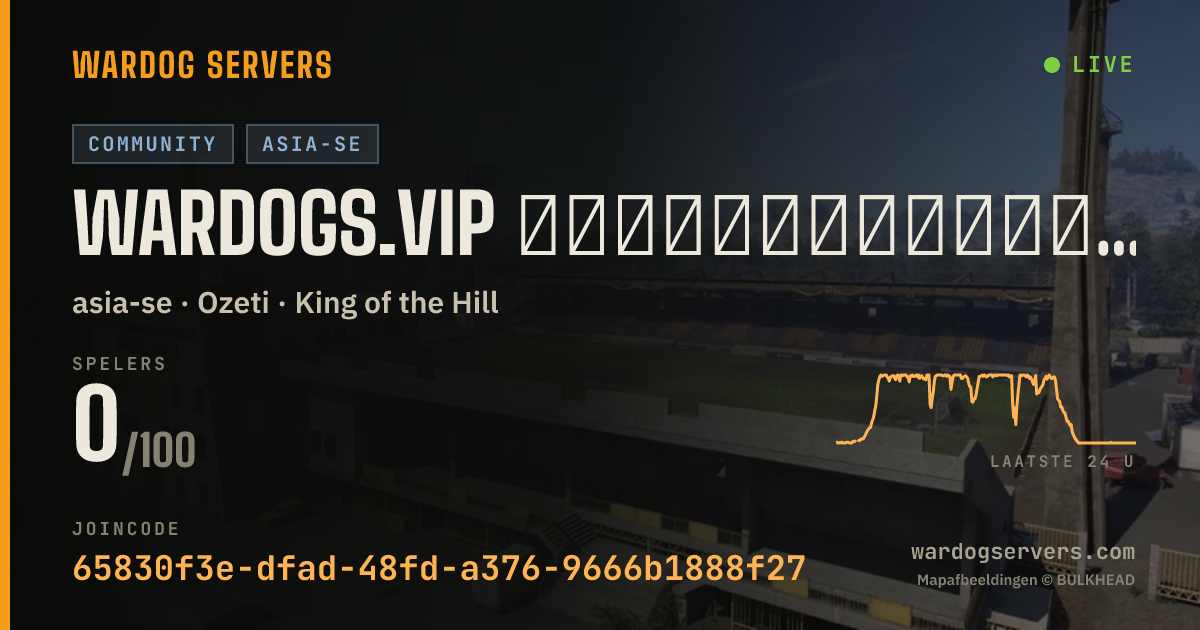 Live statusbanner voor WARDOGS.VIP 丨萌新天堂・无限载具・训练服・单阵营・S2赛季加密