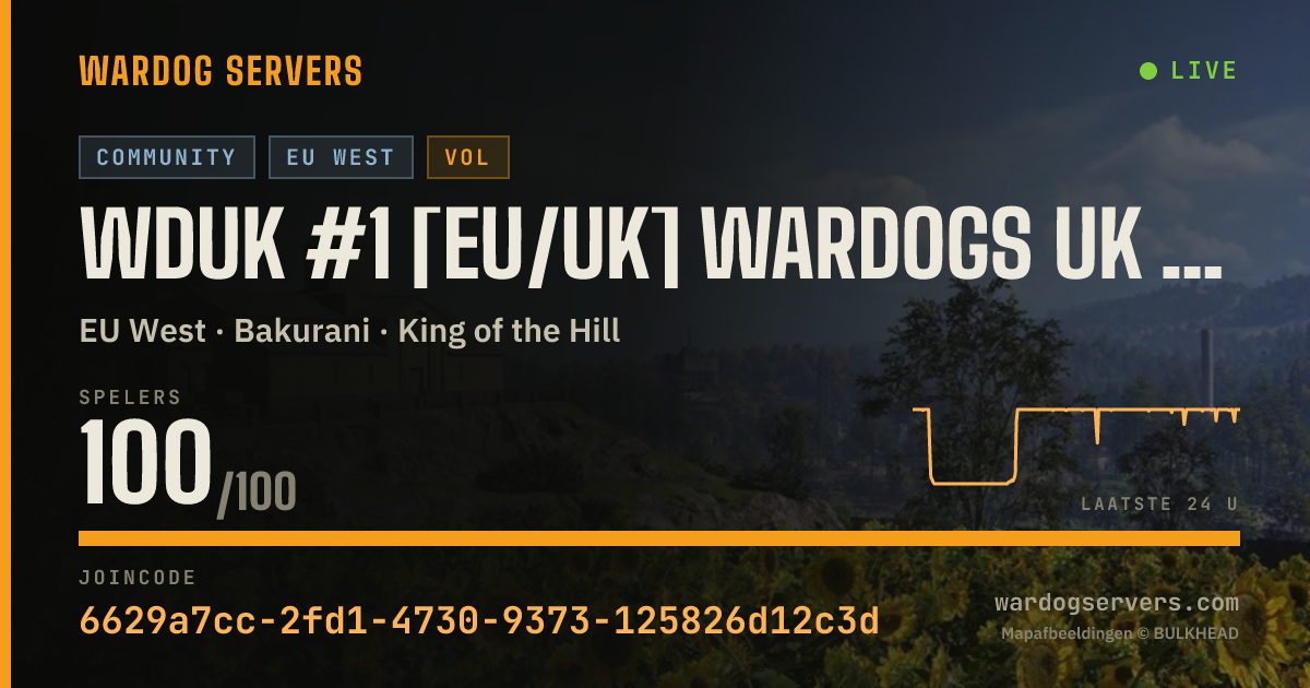 Live statusbanner voor WDUK #1 [EU/UK] WARDOGS UK - discord.gg/wardogsuk