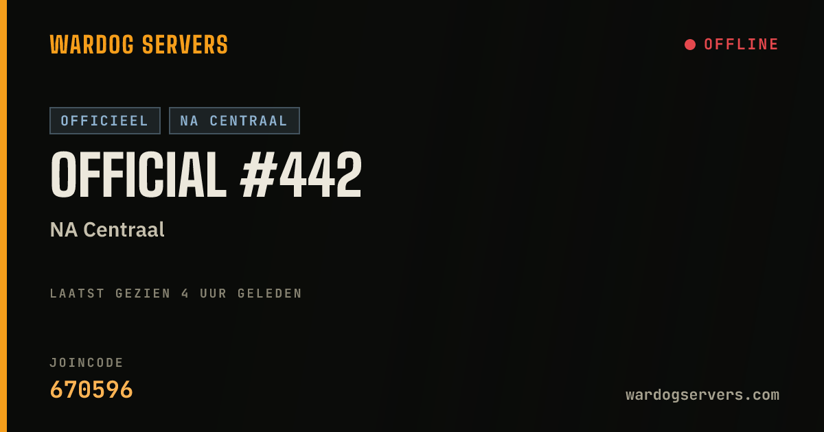 Live statusbanner voor Official #442