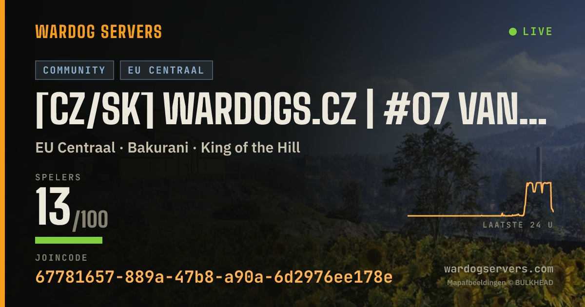 Live statusbanner voor [CZ/SK] WARDOGS.CZ | #07 VANILLA | discord.gg/wardogsczsk