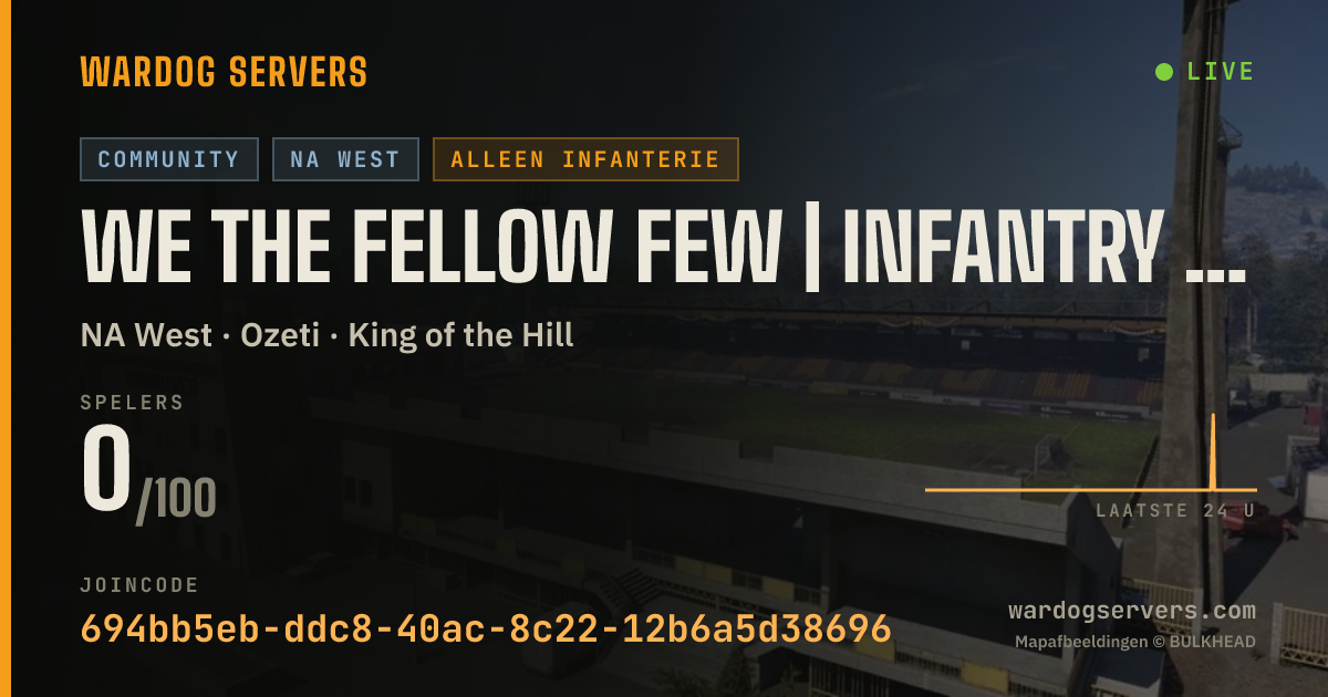Live statusbanner voor We the Fellow Few | Infantry Only