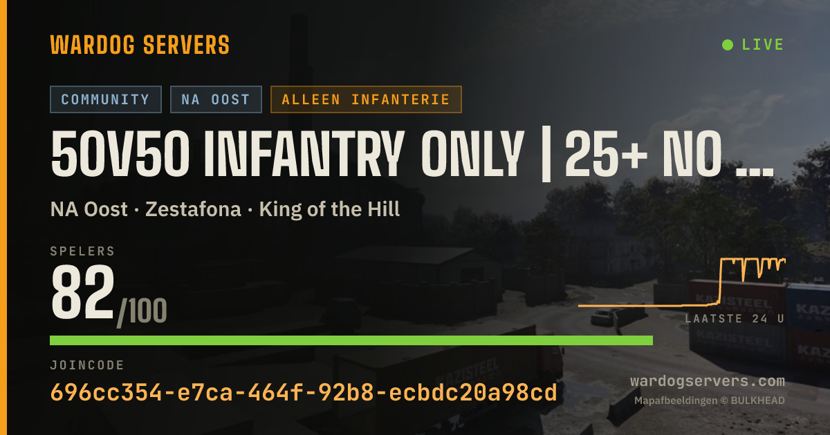 Live statusbanner voor 50v50 infantry only | 25+ no girls allowed | NO GL HELI