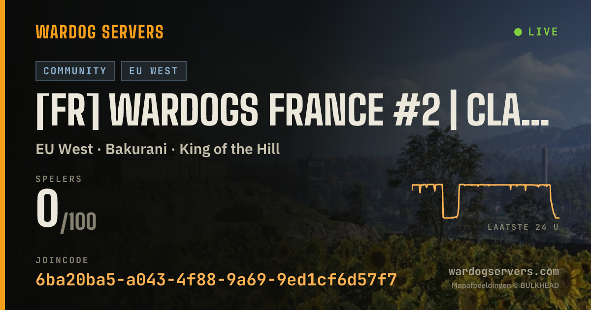 Live statusbanner voor [FR] WARDOGS FRANCE #2 | CLASSIQUE | discord.gg/wardogsfrance