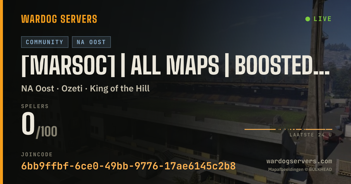 Live statusbanner voor [MARSOC] | All Maps | Boosted XP & Cash