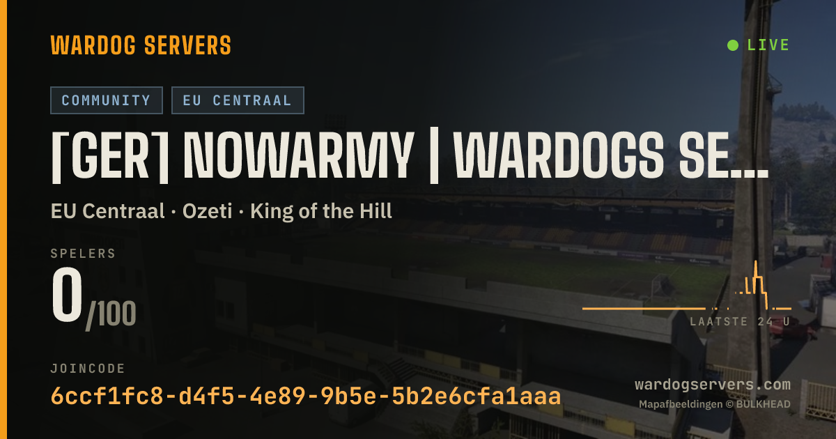 Live statusbanner voor [GER] NOWArmy | Wardogs Server | discord.gg/BnDDhzDggG