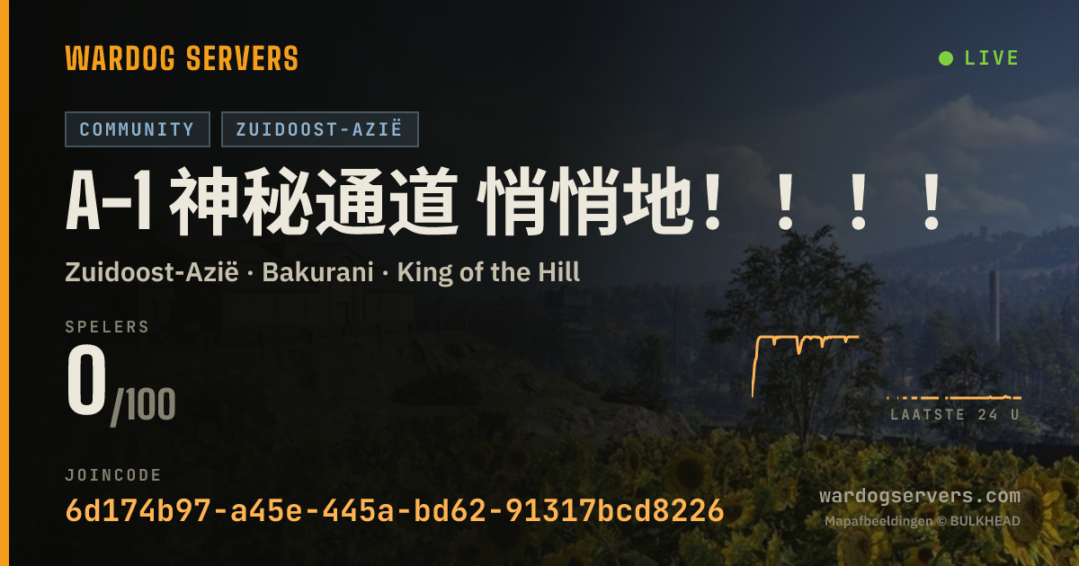 Live statusbanner voor A-1 神秘通道 悄悄地！！！！