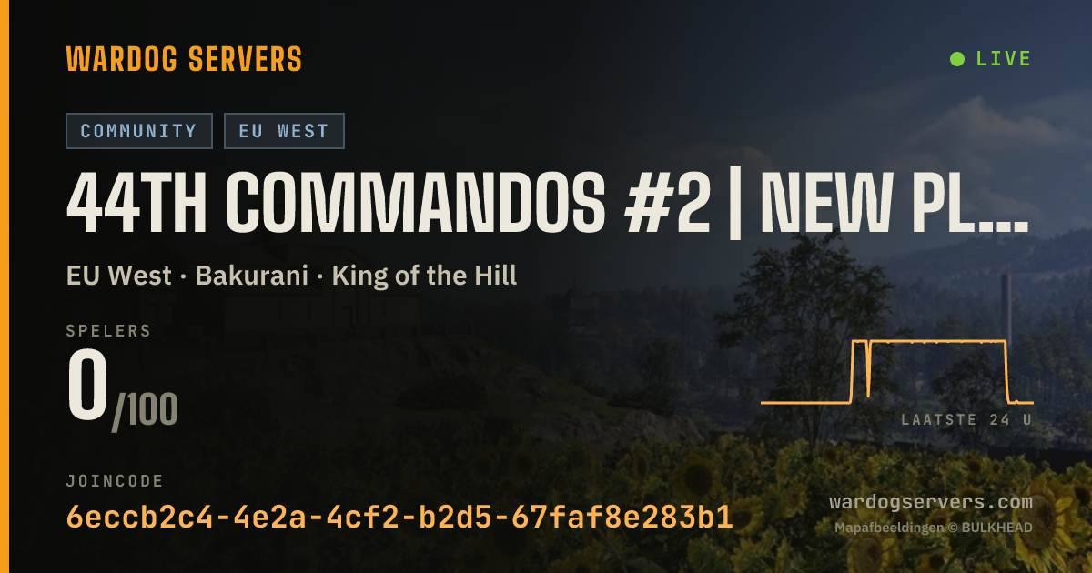 Live statusbanner voor 44th Commandos #2 | New Player Friendly | discord.gg/44thwardogs